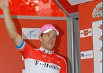 Kim Kirchen on the final podium of the Tour de Suisse 2007
